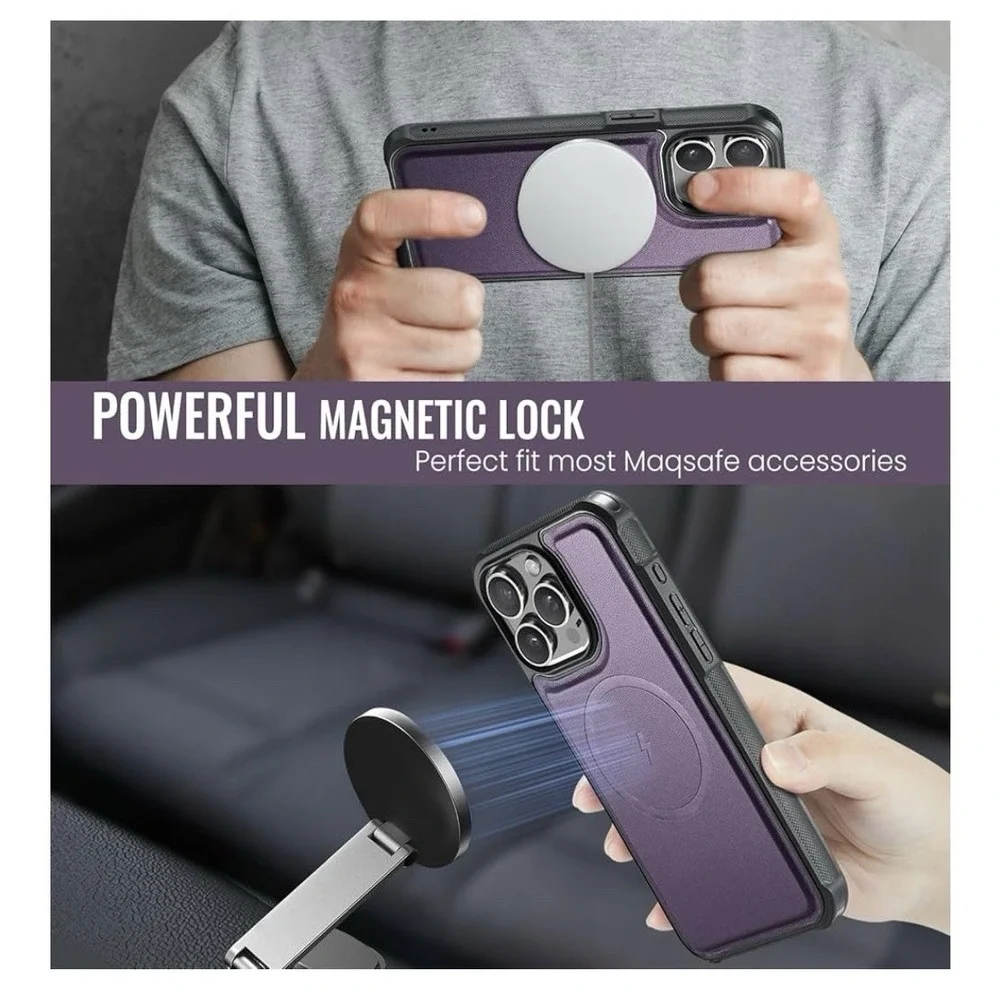 Magnetic‎ MagSafe Wallet Adjustable Stand, ASAPDOS, Purple, New Out Of Box